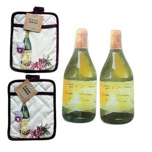 Kane Home - Kitchen Set - Pot Holder & Trivet - Wine Theme - Sealed - NEW